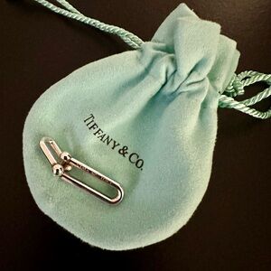 Tiffany & Co Sterling Silver HardWare Elongated Link Pendant w/ Pouch No Chain